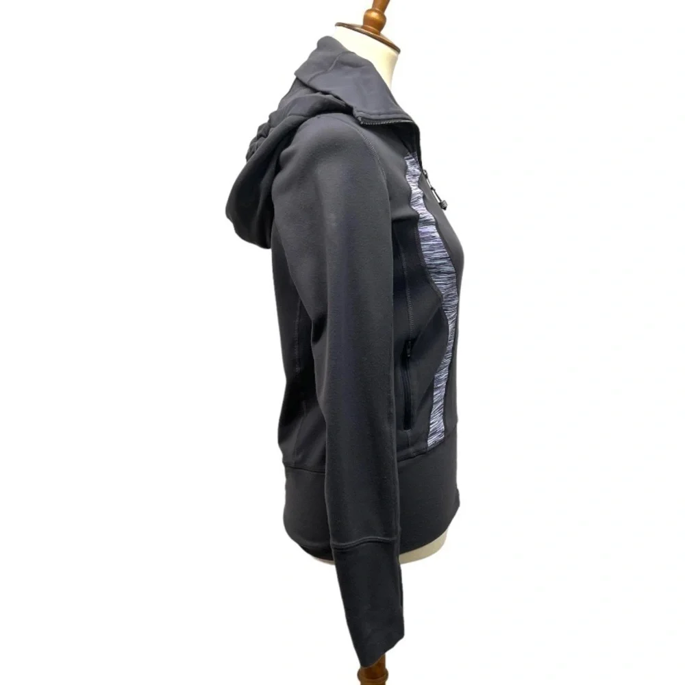 Lululemon Athletica Stride Gray Purple Space Dye Zip Front Hood Athletic Jacket - Picture 8 of 13